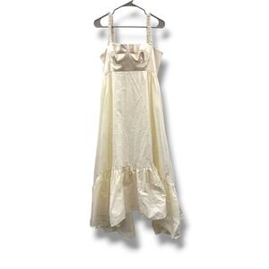 Anna October Snowdrop Asymmetric Midi Dress US 10 Ivory Bustier Romantic Cottage